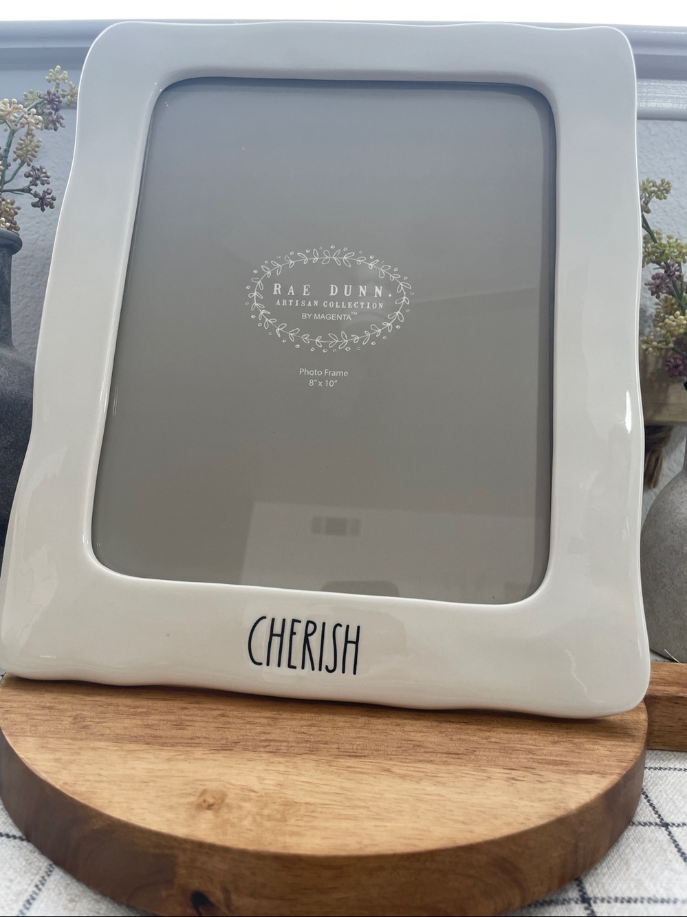 SALE! NEW Rae Dunn Cream Ceramic 'CHERISH' Photo Frame 8”x 10”